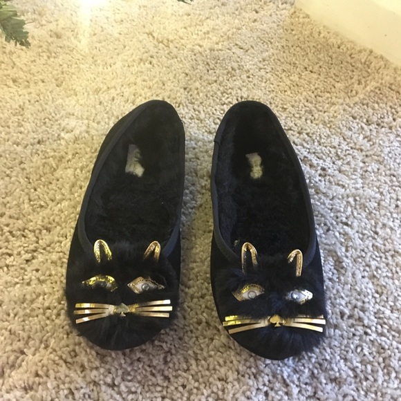 black cat slippers